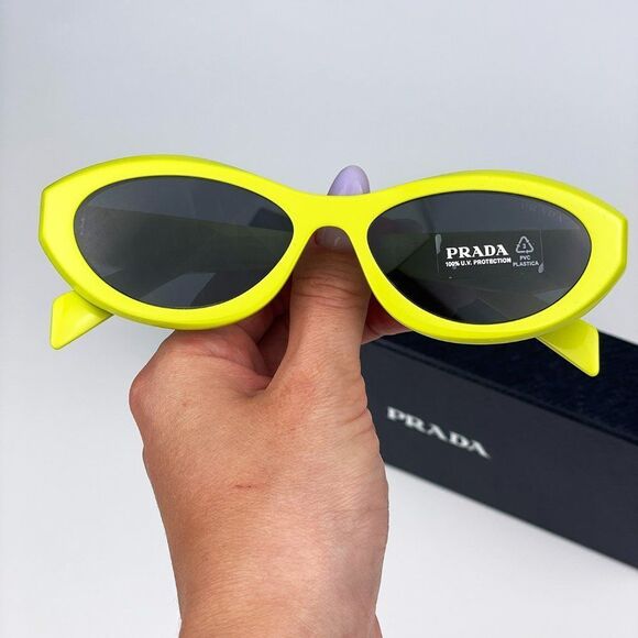 Prada PR26ZS 13L08Z Sunglasses Cedar Dark Grey Oval Women - Picture 3 of 14